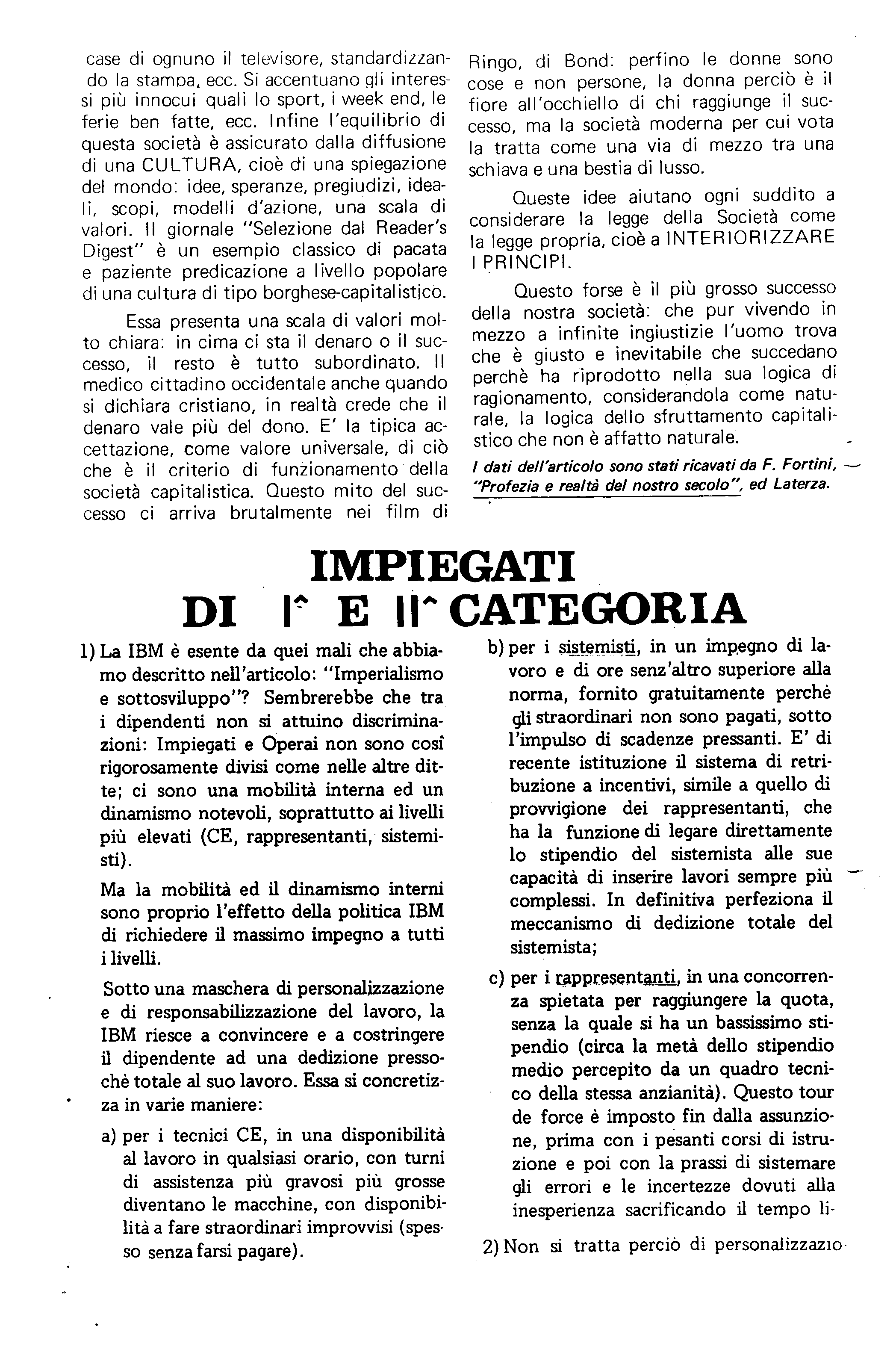 Dibattito - periodico della s.a.s. FIM CISL IBM Tolmezzo - Marzo 1969