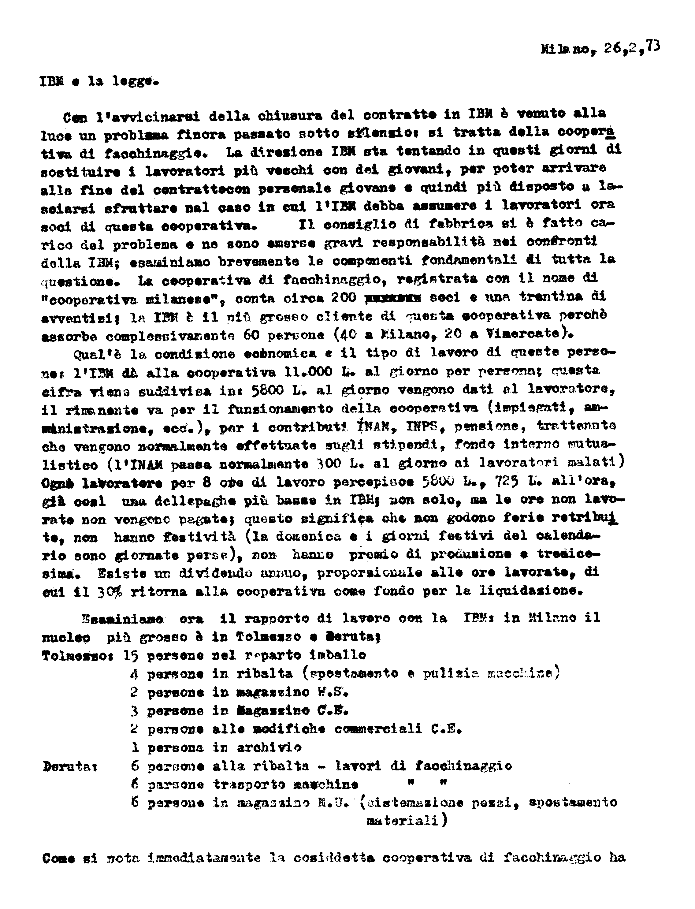 Appalti in IBM 26/02/1973