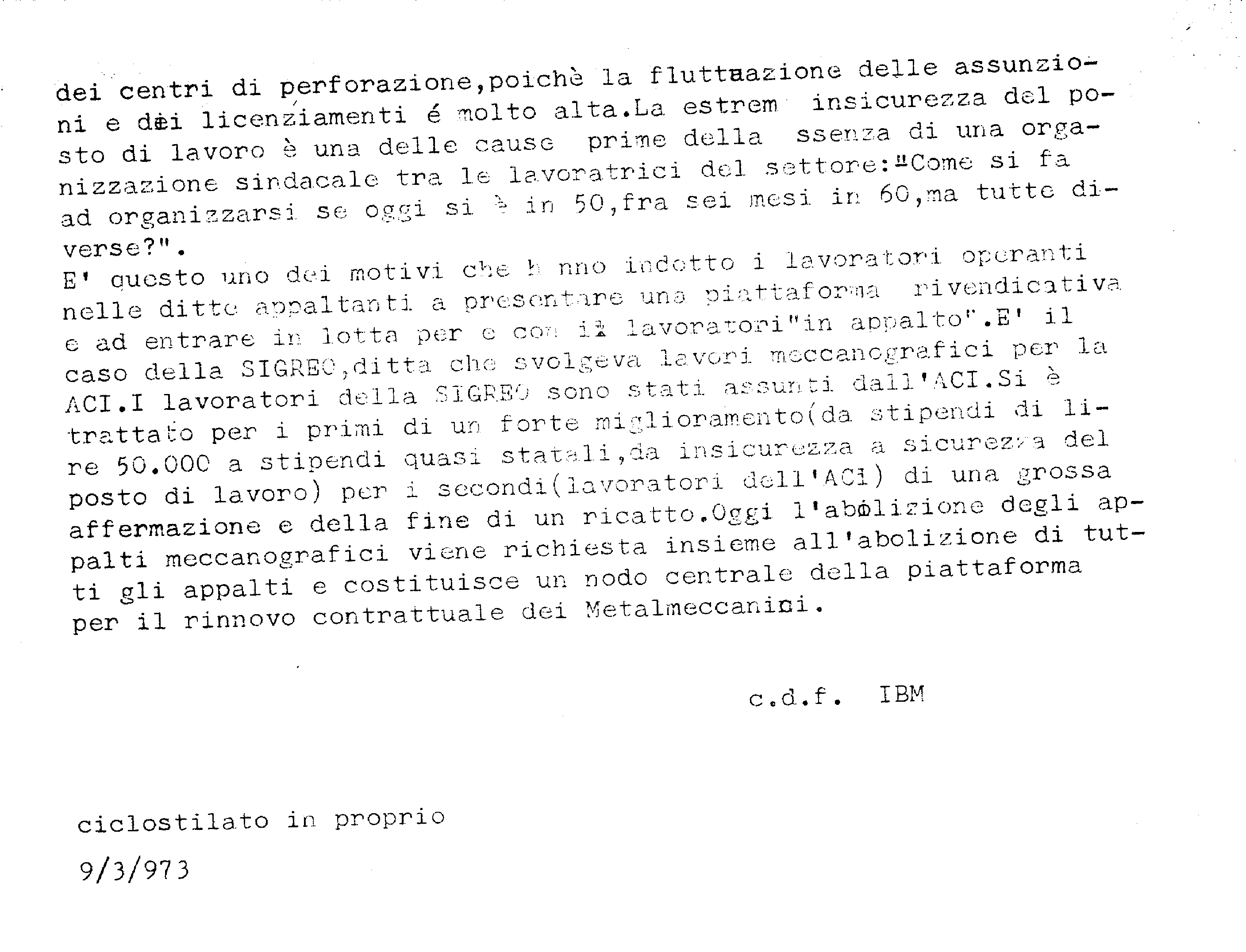 Appalti in IBM 09/03/1973