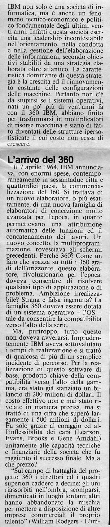 Computerworld Italia, 12 novembre 1986, pag. 27 e ssgg.