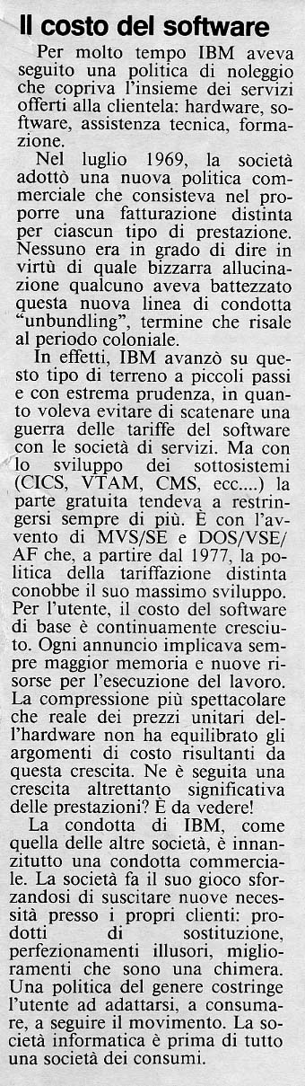 Computerworld Italia, 12 novembre 1986, pag. 27 e ssgg.